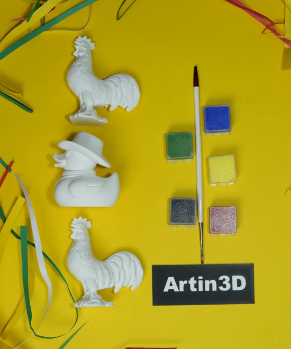 2 Chicken 1 Duck Painting kit for kids