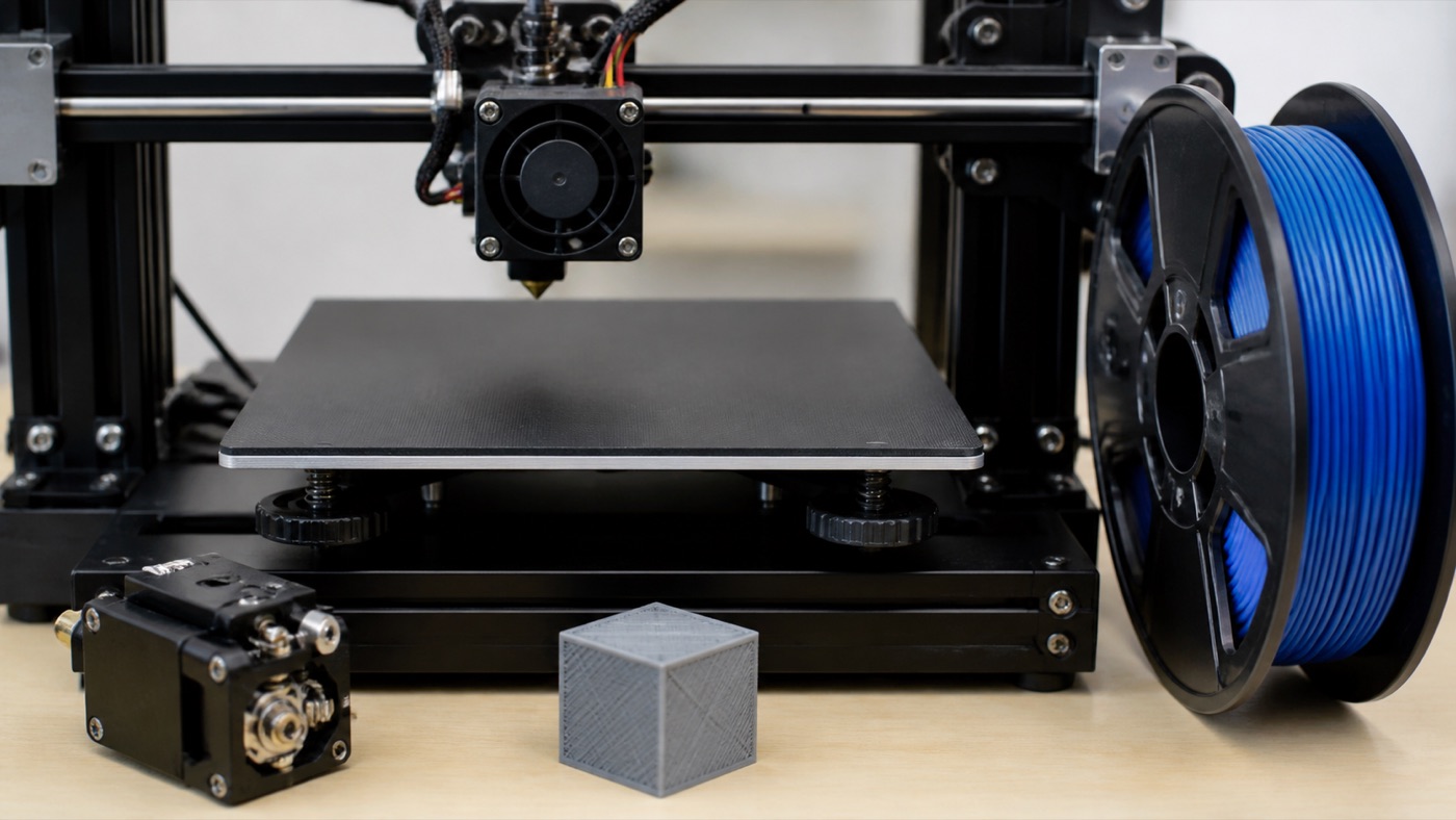 Desktop 3D printer-এর প্রধান অংশ ও calibration cube