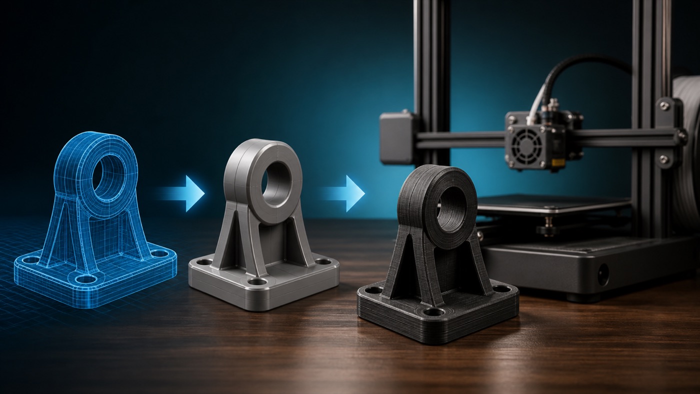 CAD to 3D print workflow