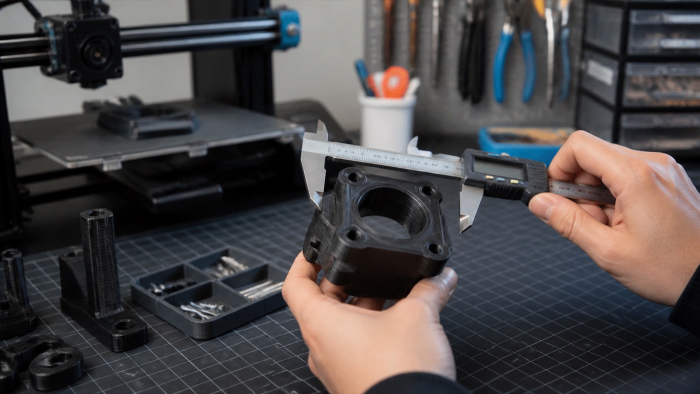 Measuring a replacement part with a caliper