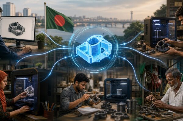 বাংলাদেশে digital design থেকে distributed local 3D manufacturing