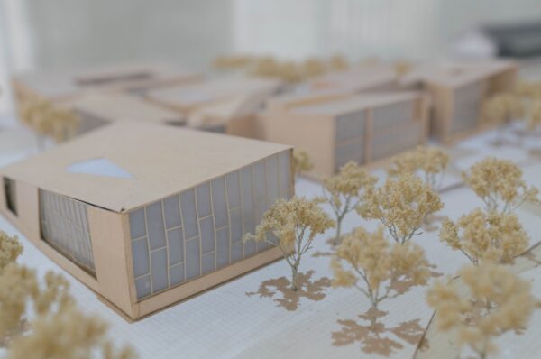 Architectural scale model for university jury presentation
