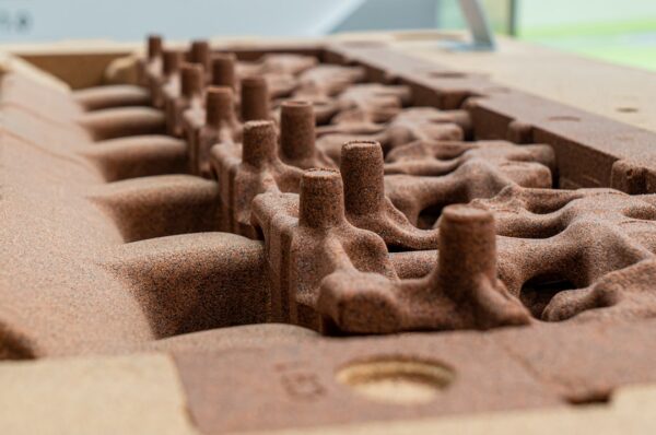 Structured material pattern representing perimeter versus infill strength
