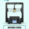 Anycubic i3 Mega 3D Printer on a mint background with Artin3D branding