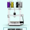 Anycubic Kobra X 3D Printer on a mint background with Artin3D branding