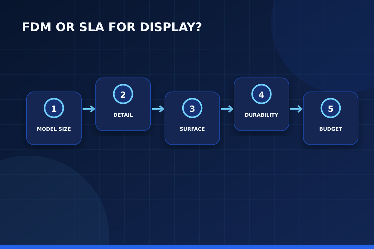 FDM ও SLA display model workflow