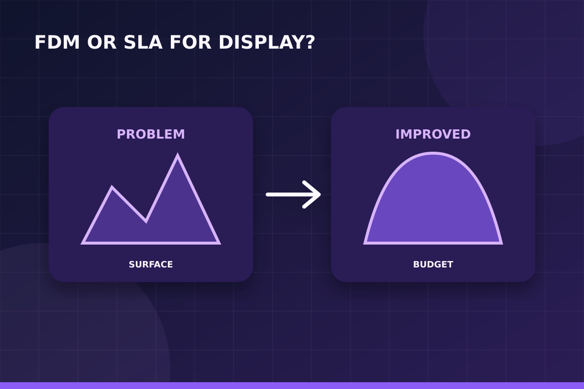FDM versus SLA surface comparison