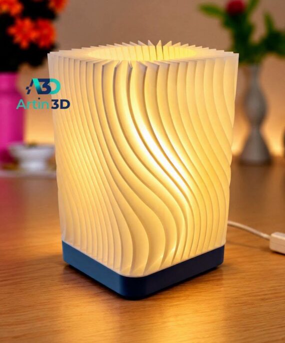 3D Printed Curved Ribbed Table Lamp – Artin3D Bangladesh