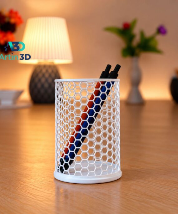 3D Printed Honeycomb Mesh Pen Holder – Artin3D Bangladesh