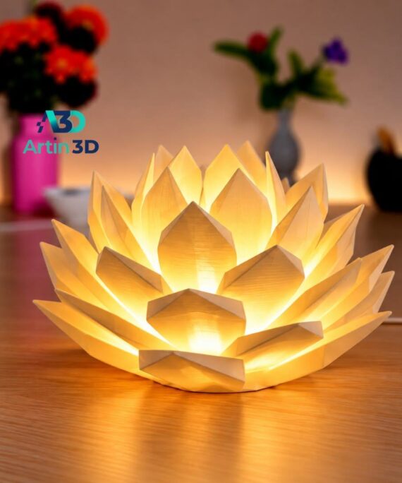 3D Printed Lotus Flower Lamp – Artin3D Bangladesh