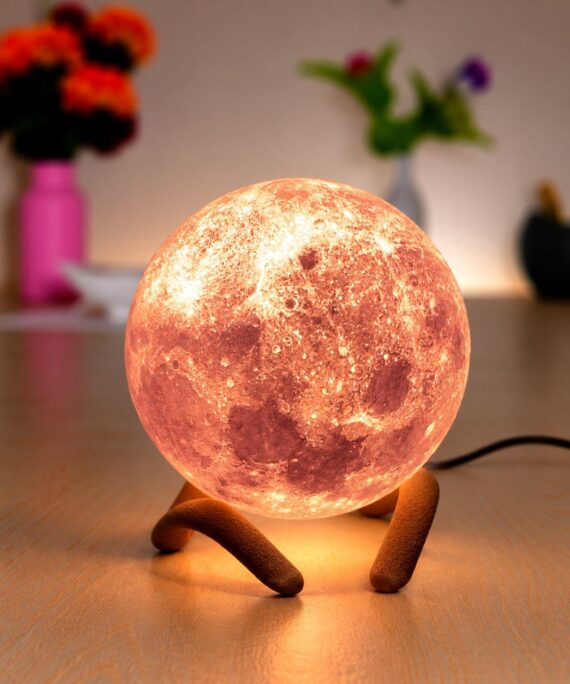 3D Printed Moon Globe Lamp – Artin3D Bangladesh