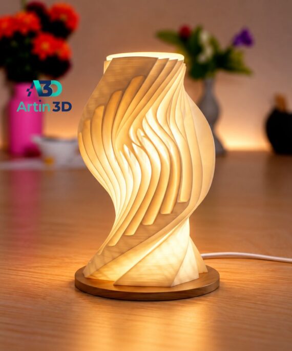 3D Printed Sculptural Spiral Column Lamp – Artin3D Bangladesh