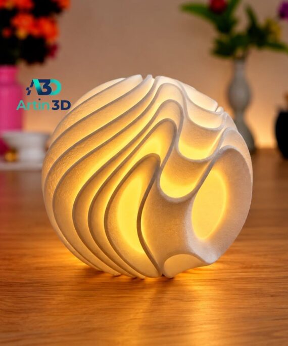 3D Printed Sculptural Swirl Orb Lamp – Artin3D Bangladesh