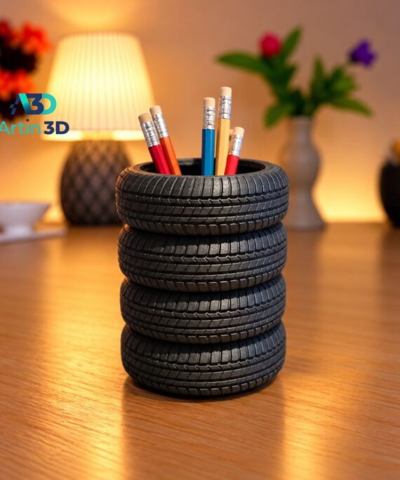 3D Printed Stacked Tire Pen Holder – Artin3D Bangladesh