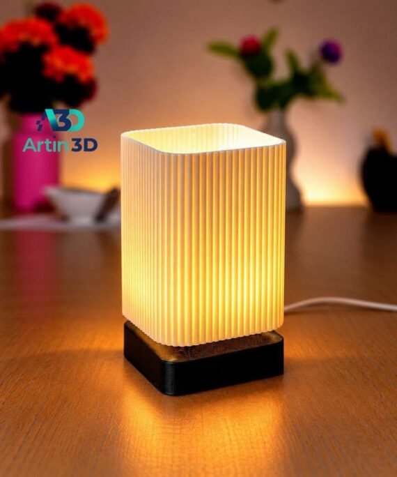 3D Printed Vertical Ribbed Table Lamp – Artin3D Bangladesh