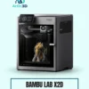 Bambu Lab X2D 3D printer on a mint background with Artin3D branding