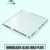 Borosilicate Glass Build Plate on a pale mint background with Artin3D branding