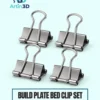 Build Plate Bed Clip Set on a pale mint background with Artin3D branding