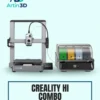 Creality Hi Combo 3D Printer with included CFS filament system on a mint background with Artin3D branding