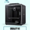 Creality K1 3D Printer on a pale mint background with Artin3D branding