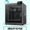 Creality K2 Plus 3D Printer on a pale mint background with Artin3D branding
