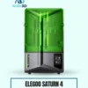 ELEGOO Saturn 4 Resin 3D Printer on a pale mint background with Artin3D branding