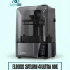 ELEGOO Saturn 4 Ultra 16K Resin 3D Printer on a pale mint background with Artin3D branding