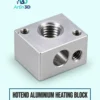 Hotend Aluminium Heating Block on a pale mint background with Artin3D branding